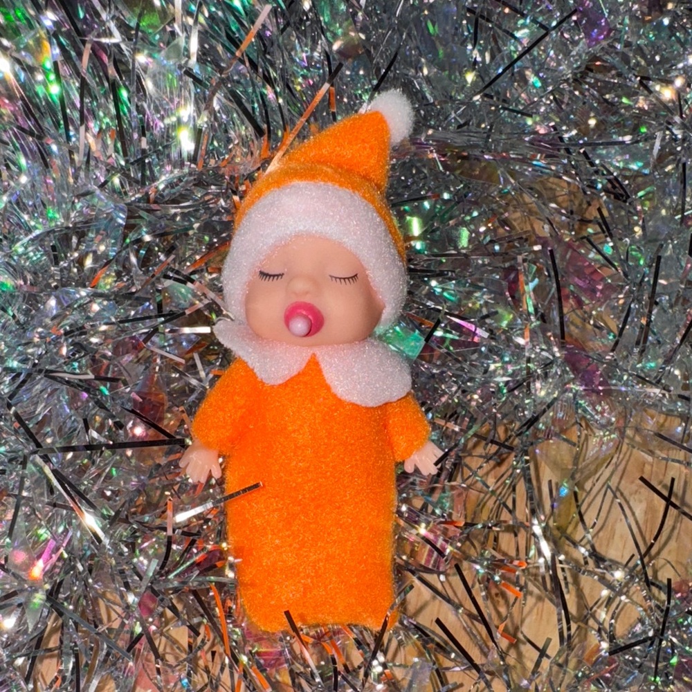 Orange sleeping baby 4 inches